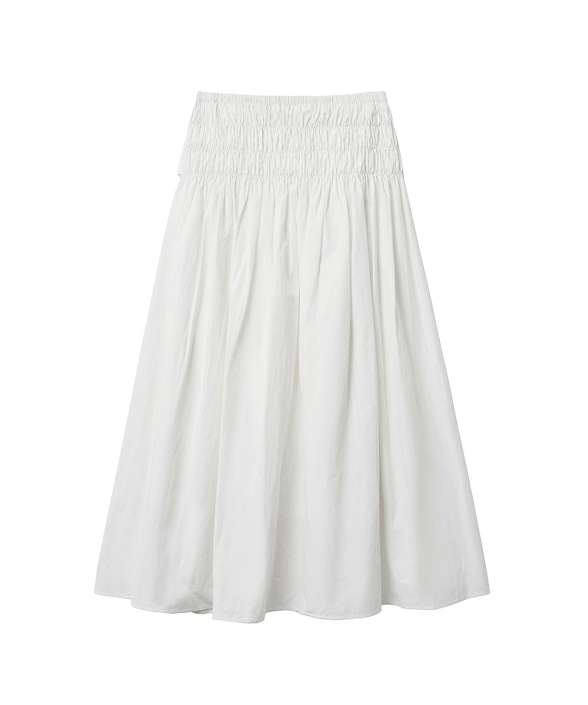 렌세(RENSE) Smocked Shirring Skirt Ivory
