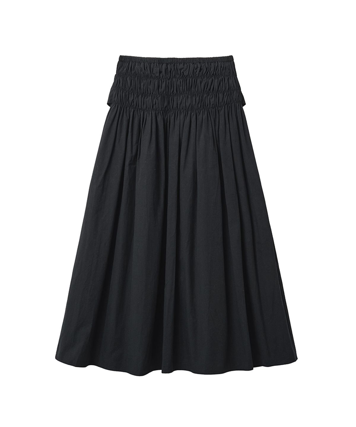 렌세(RENSE) Smocked Shirring Skirt Black