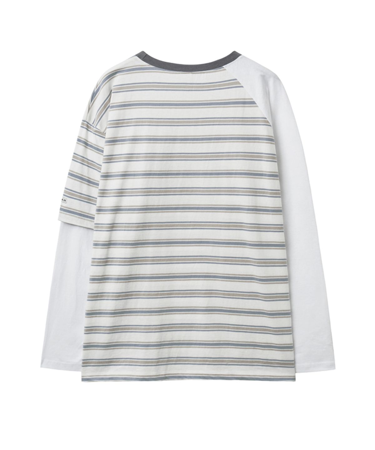 렌세(RENSE) Striped Mixed Sleeve T-Shirt White