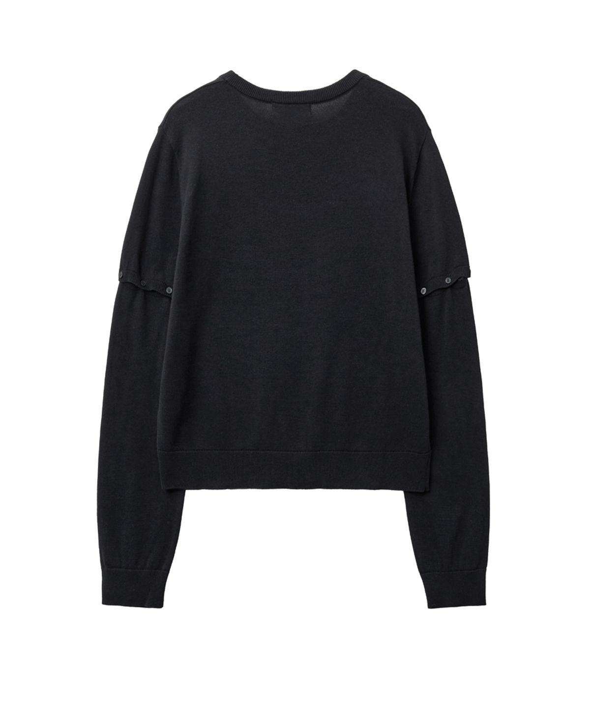 렌세(RENSE) Button Sleeve 2-Way Knit Black