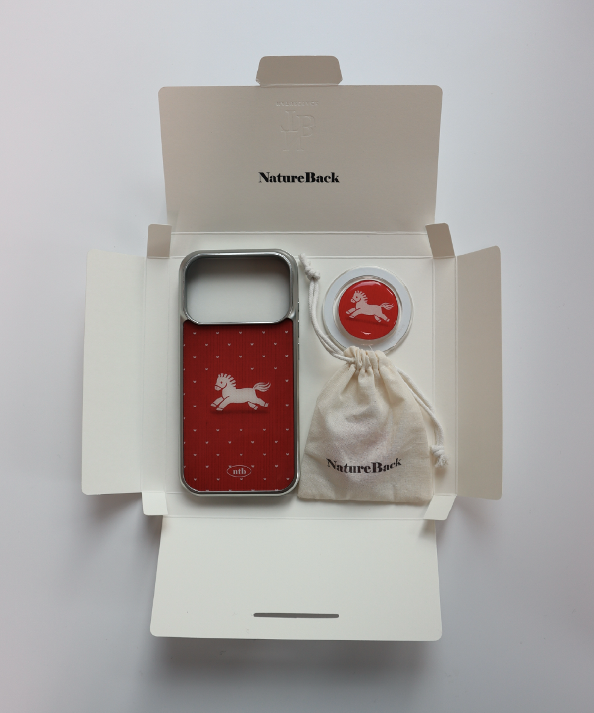 네이처백(NATUREBACK) happy horse epoxy case[+맥세이프][아이폰/갤럭시][기프트 세트]