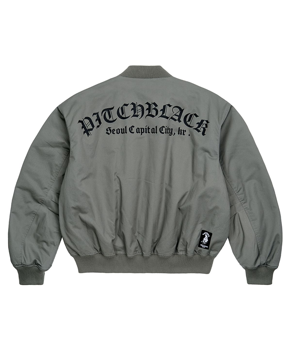 피치블랙(PITCHBLACK) UTILITY POCKET LOGO FLIGHT JARCKET (GREY)