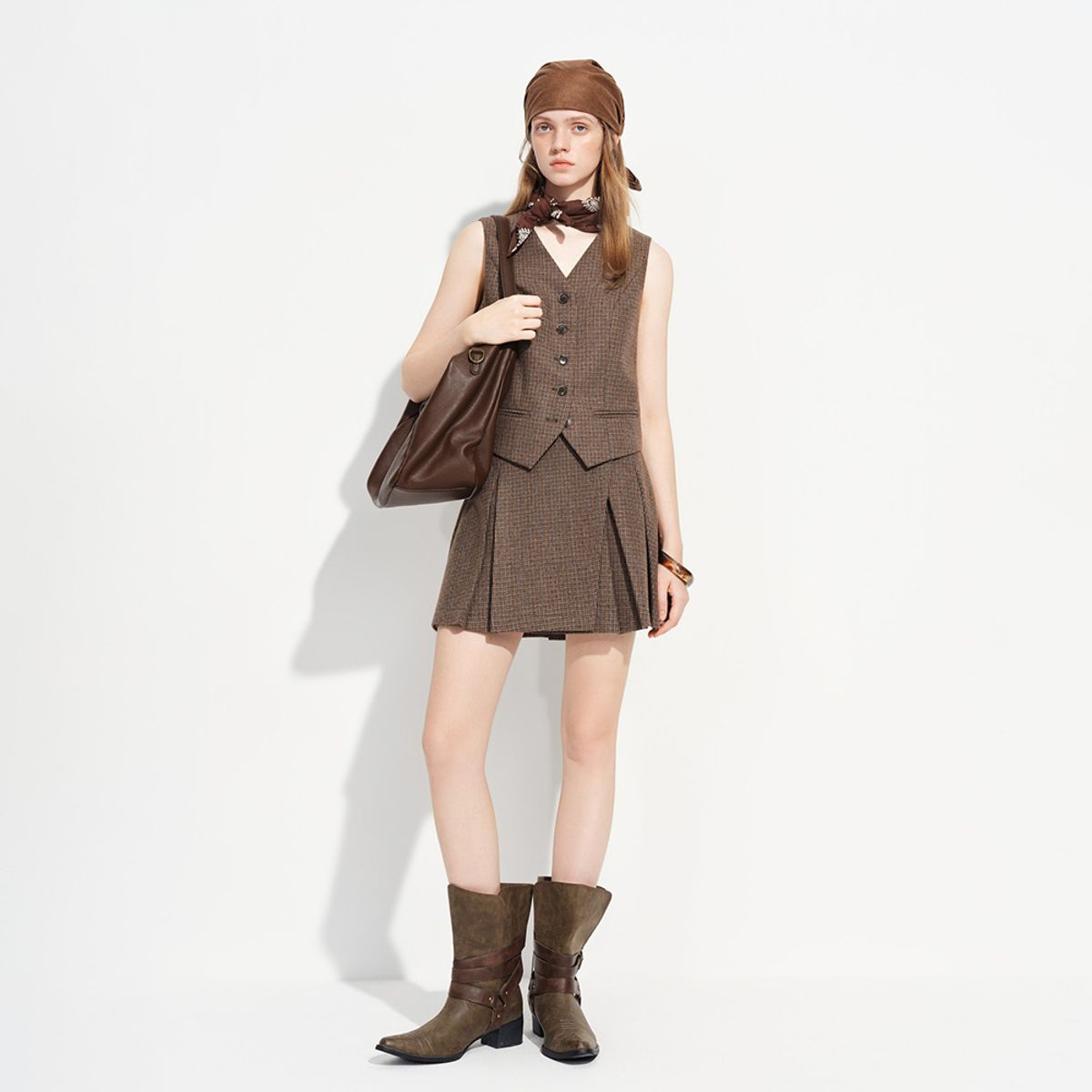 웬스데이딜라잇(WEDNESDAY DELIGHT) WD_Vintage plaid button vest