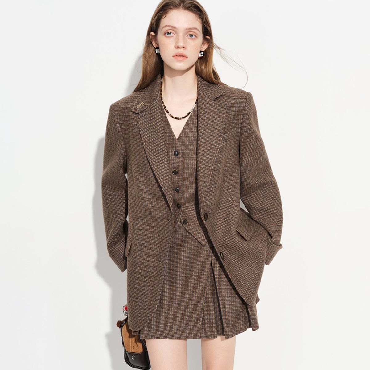 웬스데이딜라잇(WEDNESDAY DELIGHT) WD_Vintage plaid blazer