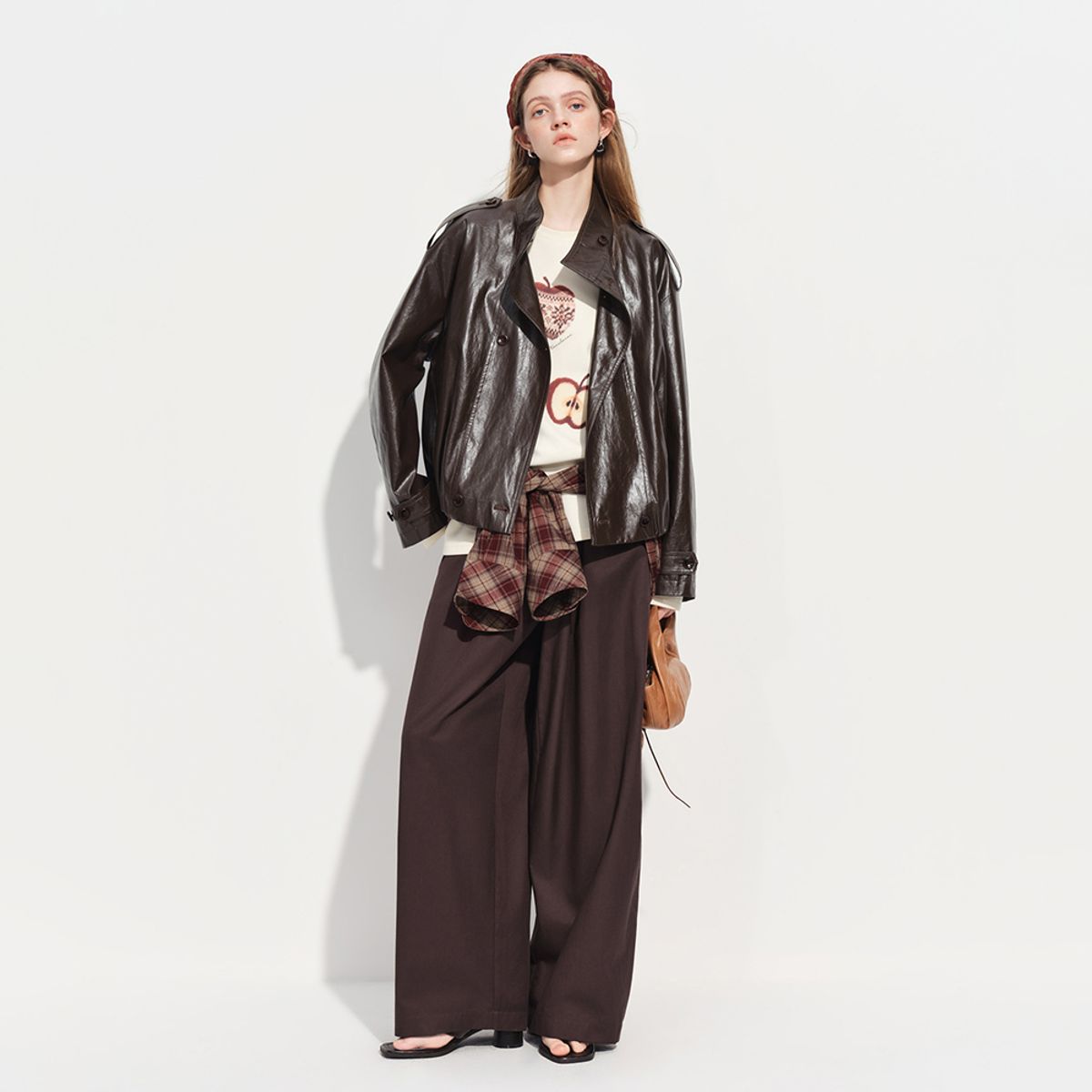 웬스데이딜라잇(WEDNESDAY DELIGHT) WD_Loose glossy leather jacket
