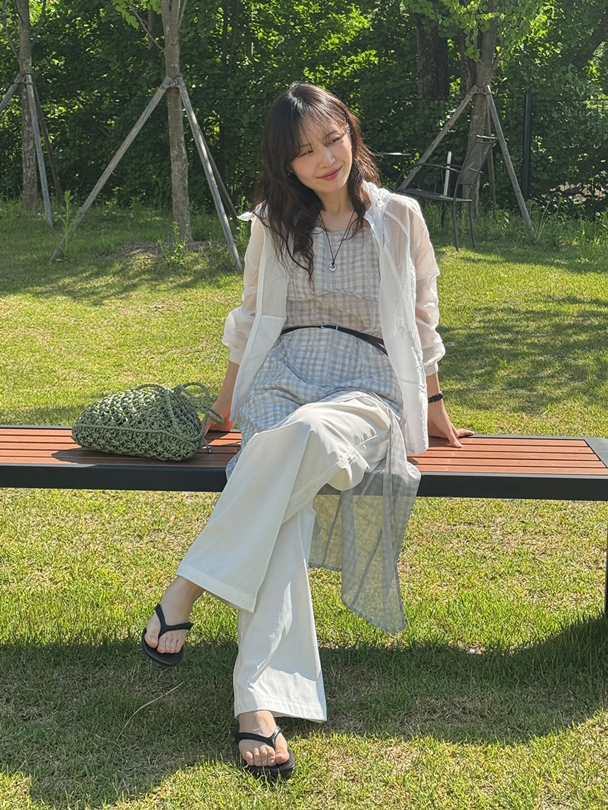 티메이커(TMAKER) 쉬어 레이어드 롱 원피스 CLG
