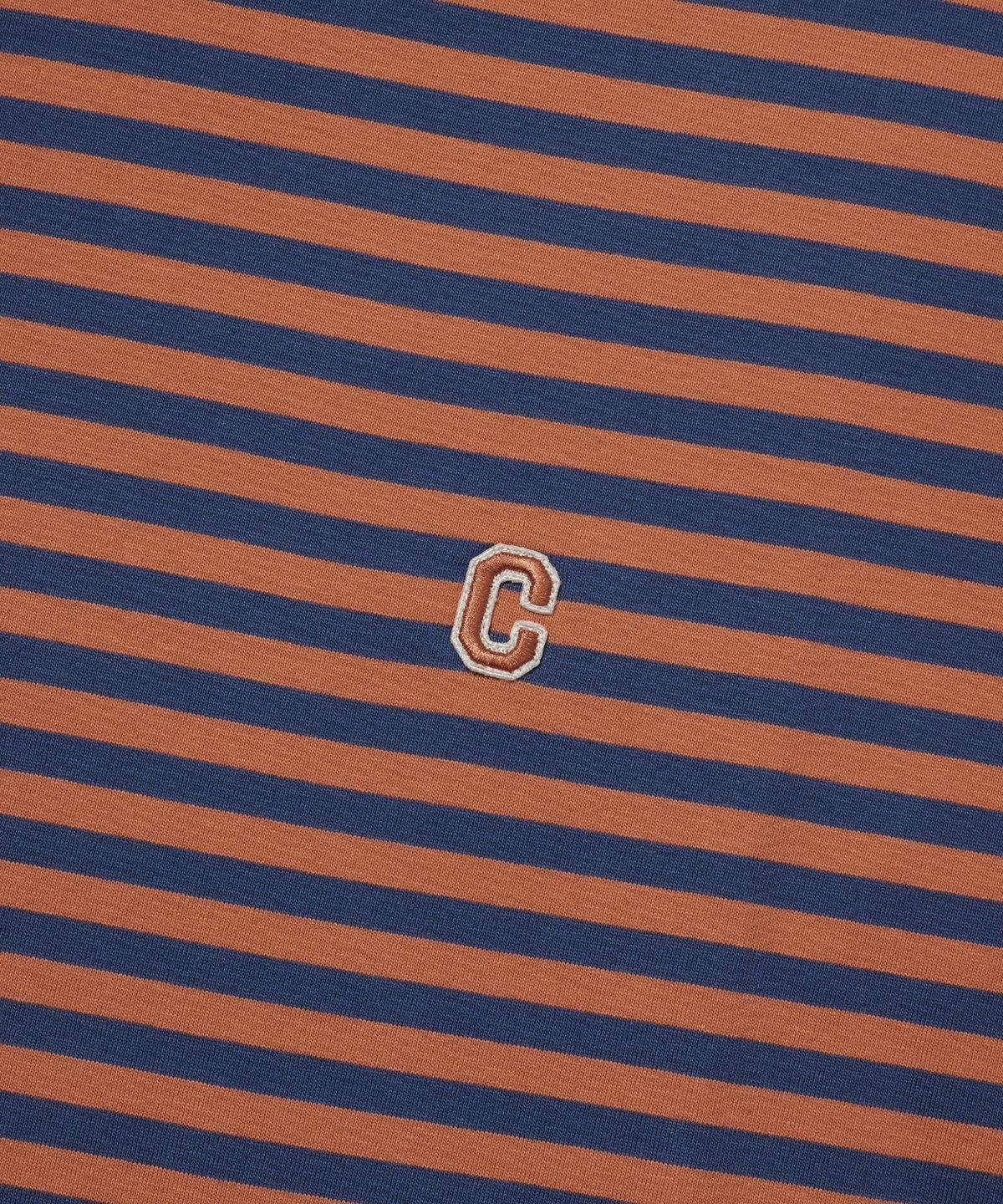 커버낫(COVERNAT) 베이직 스트라이프 롱슬리브 오렌지