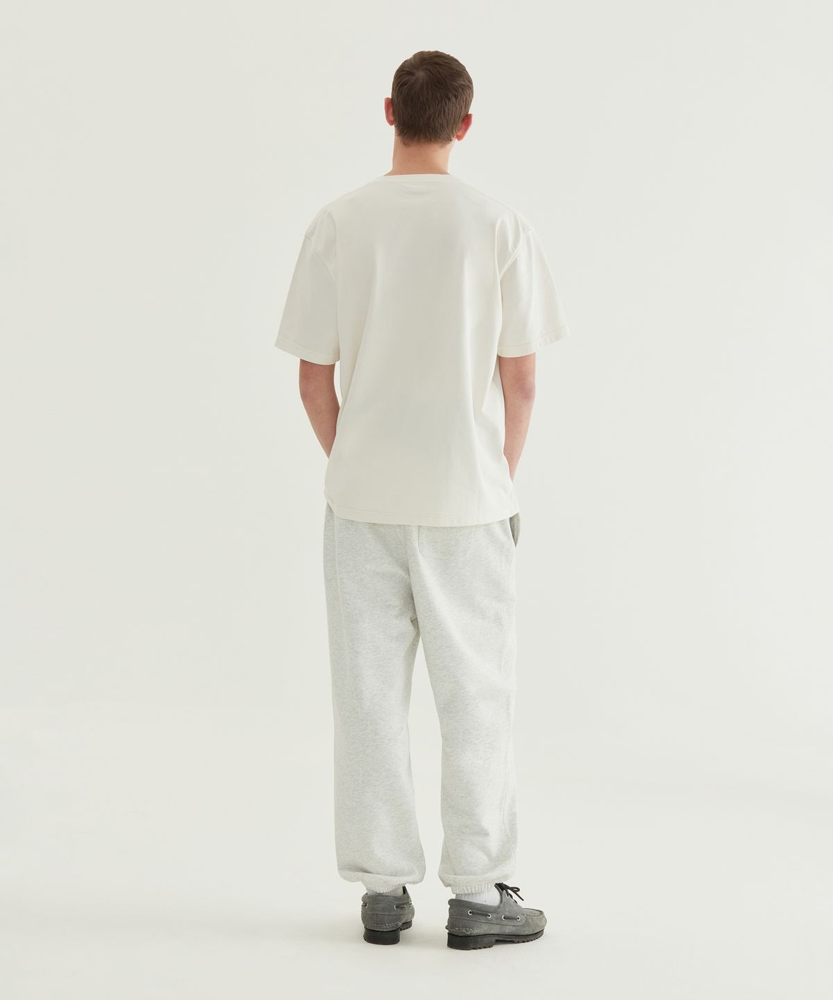 커버낫(COVERNAT) 아치 로고 레귤러 조거 스웻 팬츠 헤더 그레이