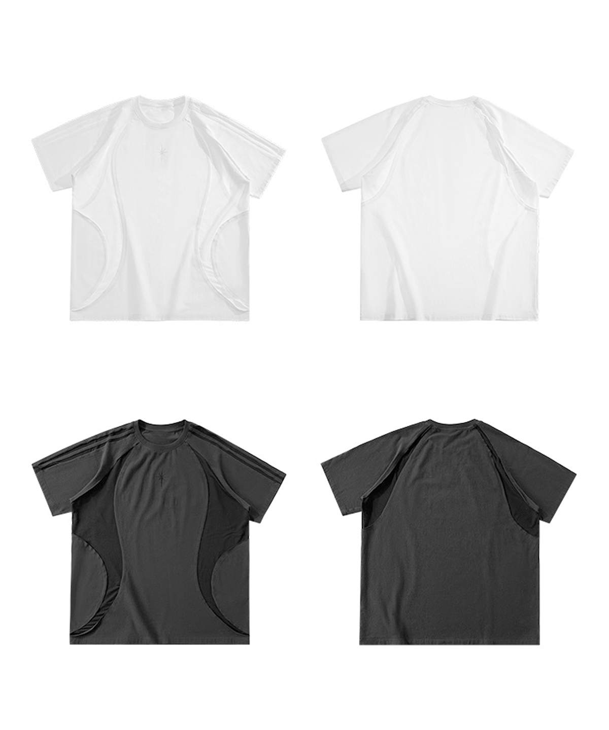 버튼서울(BUTTON SEOUL) 에어커브 메쉬 라글란 숏슬리브 티셔츠 (2 COLOR)