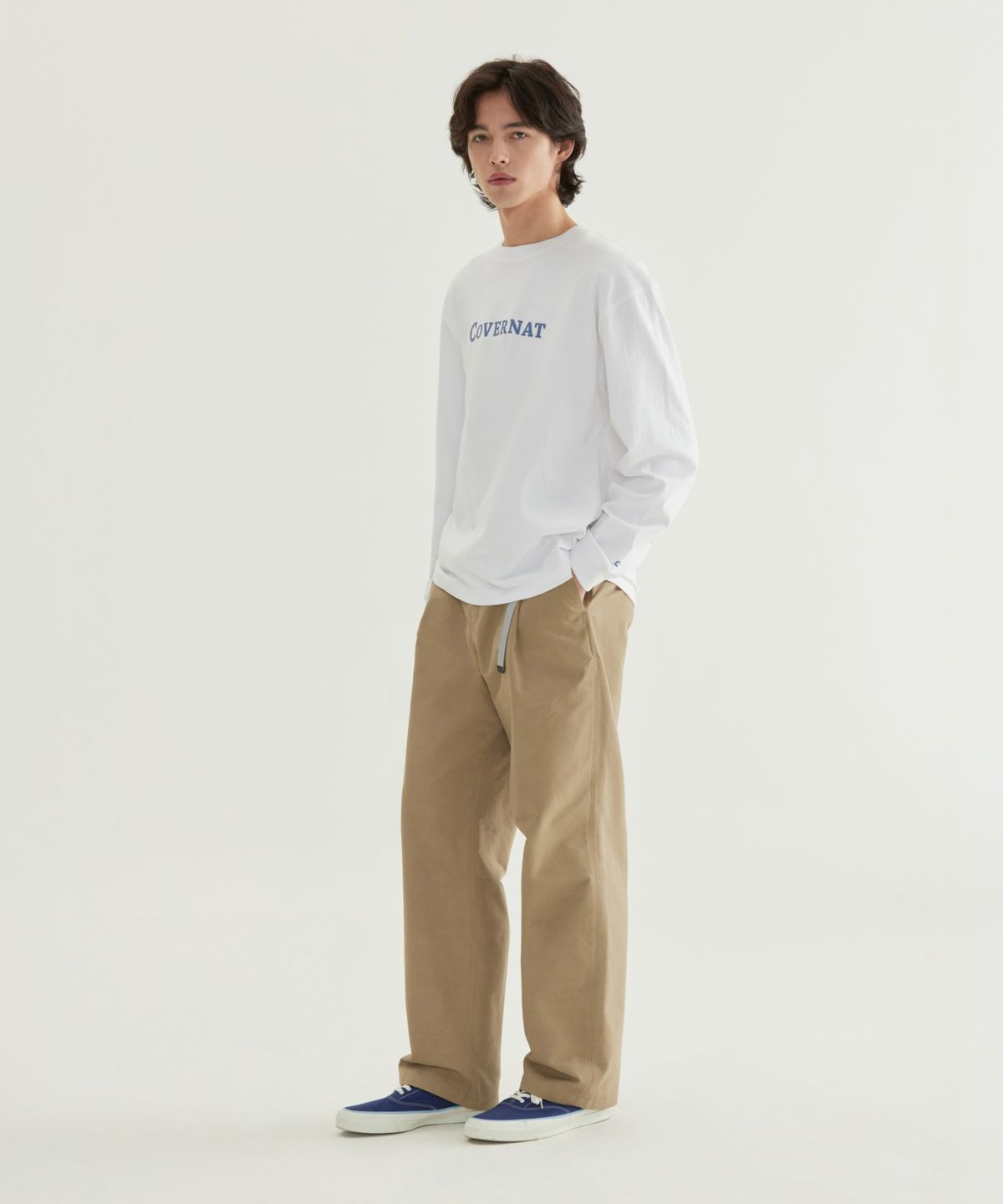커버낫(COVERNAT) 센터 로고 롱슬리브 라벤더