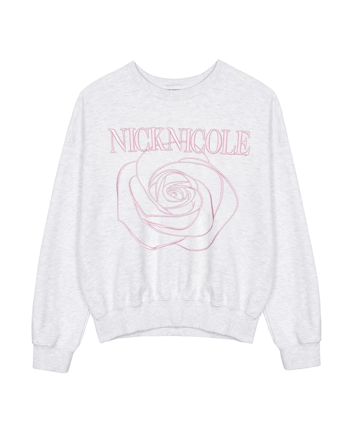 닉앤니콜(NICK&NICOLE) VOLUME NICOLE ROSE SWEATSHIRT_MELANGE LIGHT PINK