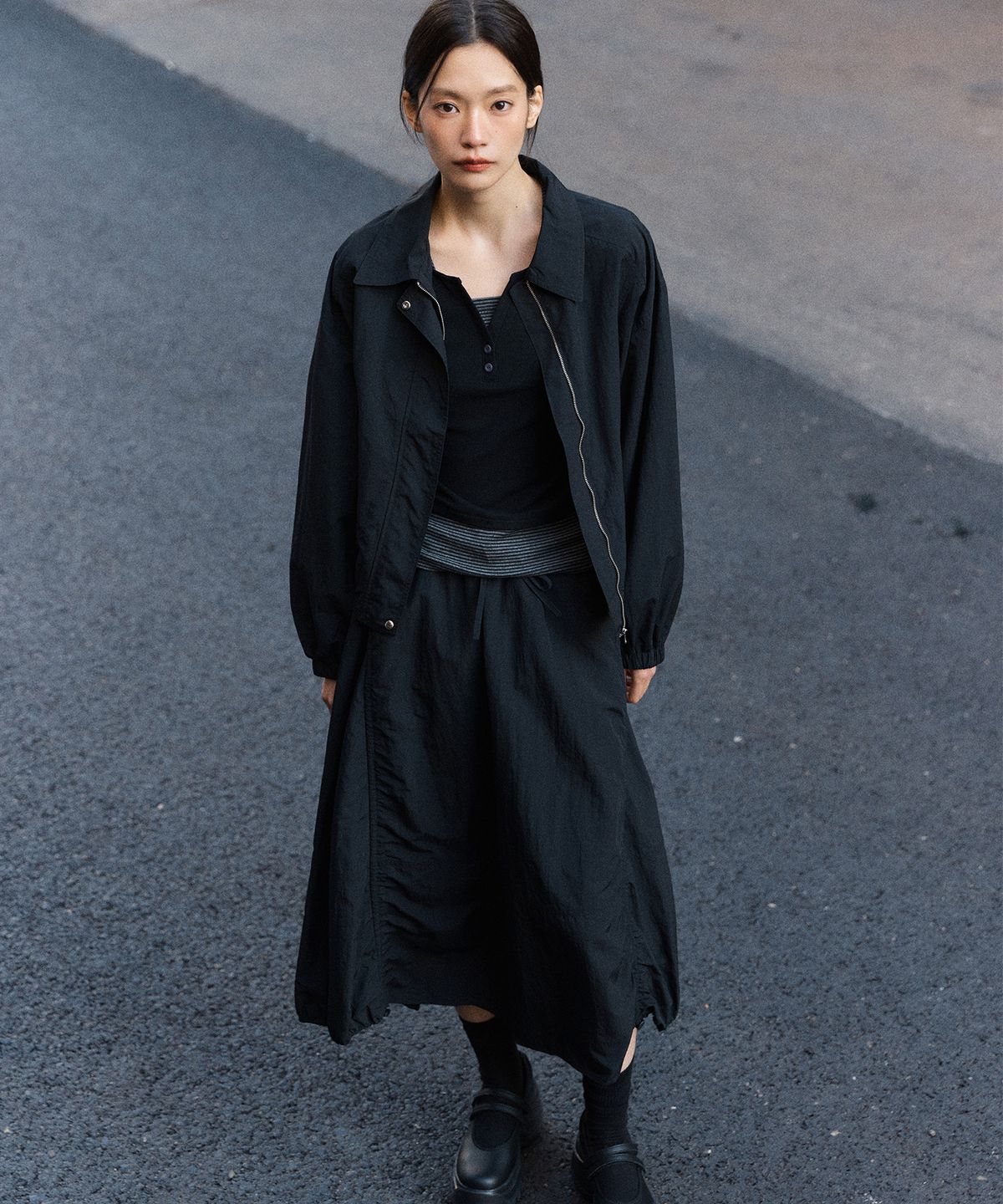 미쏘(MIXXO) 스트라이프 레이어드 긴팔 티셔츠_MIWLWG404A MIWHWG58QA