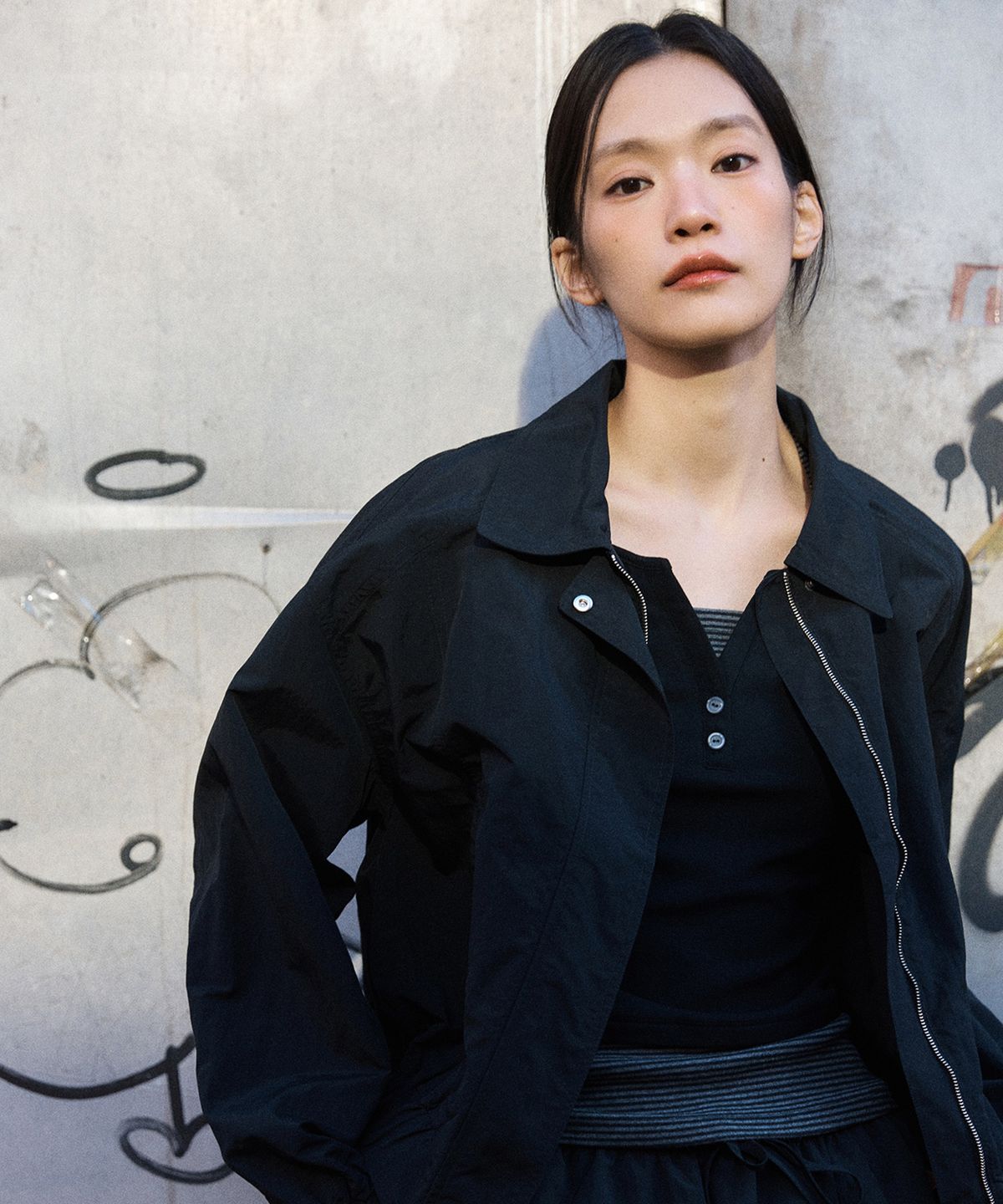 미쏘(MIXXO) 스트라이프 레이어드 긴팔 티셔츠_MIWLWG404A MIWHWG58QA