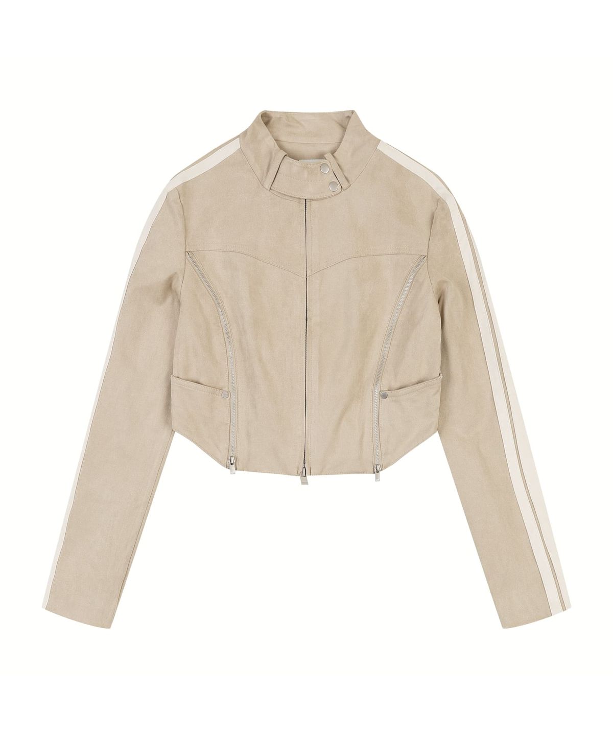 오디너리 홀리데이(ORDINARY HOLIDAY) SUEDE CROP JACKET [BEIGE]