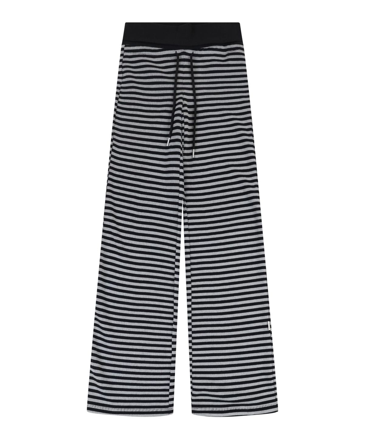 오디너리 홀리데이(ORDINARY HOLIDAY) STRIPE JERSEY WIDE PANTS [BLACK]