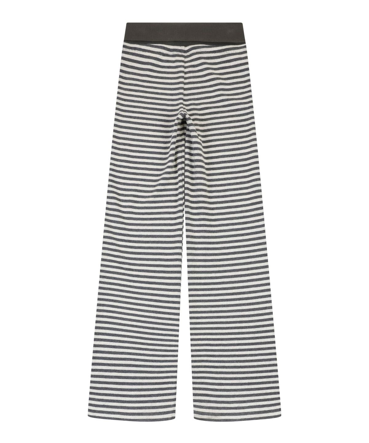 오디너리 홀리데이(ORDINARY HOLIDAY) STRIPE JERSEY WIDE PANTS [CHARCOAL]