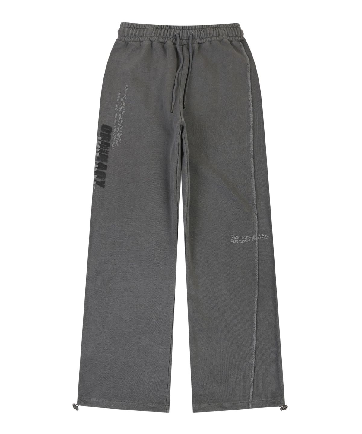 오디너리 홀리데이(ORDINARY HOLIDAY) PIGMENT WIDE PANTS [CHARCOAL]