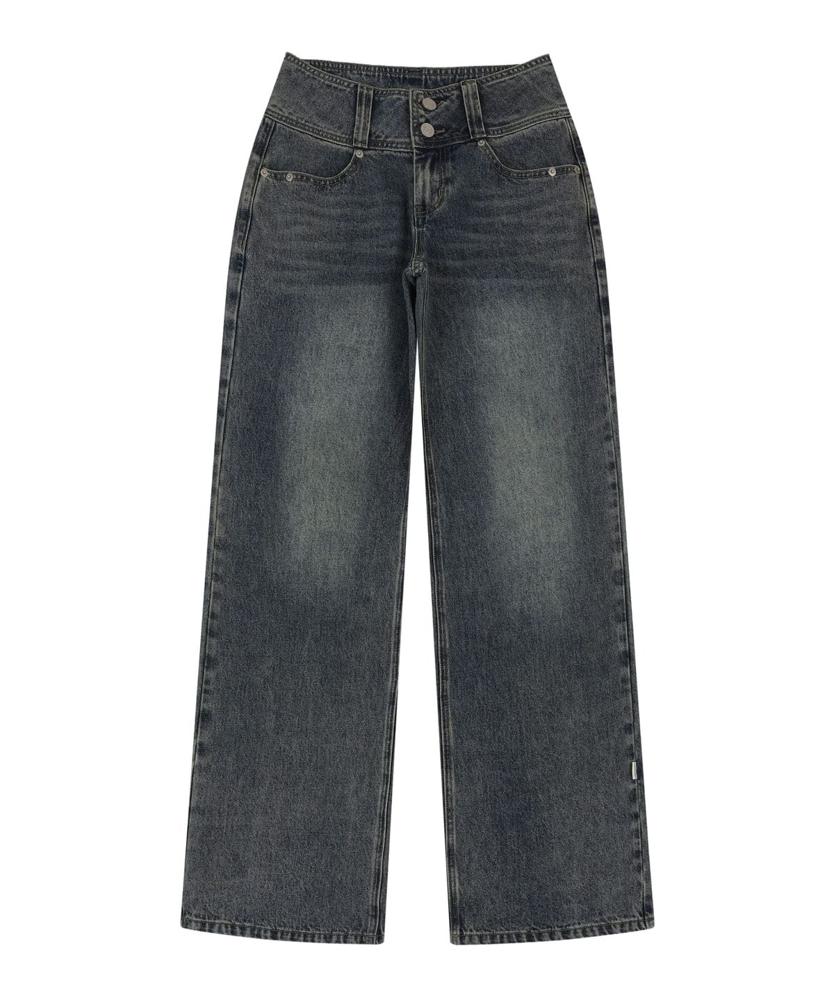 오디너리 홀리데이(ORDINARY HOLIDAY) BOLD WAIST WIDE JEANS [BLUE]