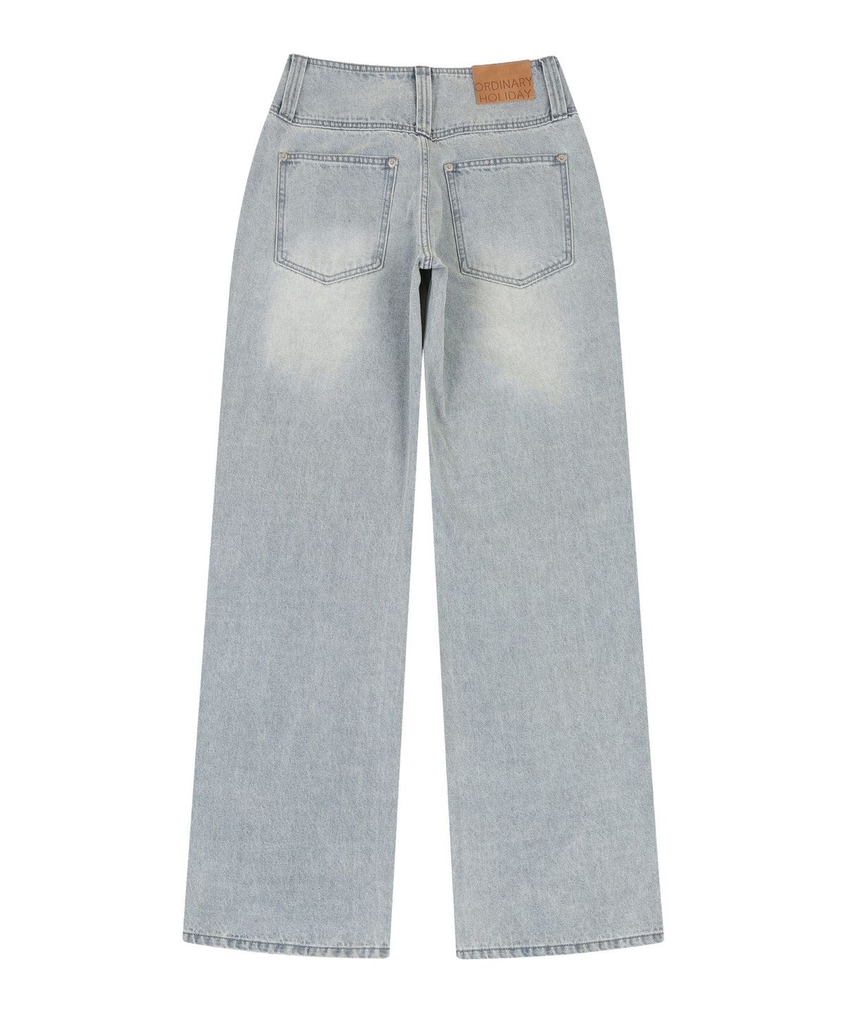 오디너리 홀리데이(ORDINARY HOLIDAY) BOLD WAIST WIDE JEANS [SKY BLUE]