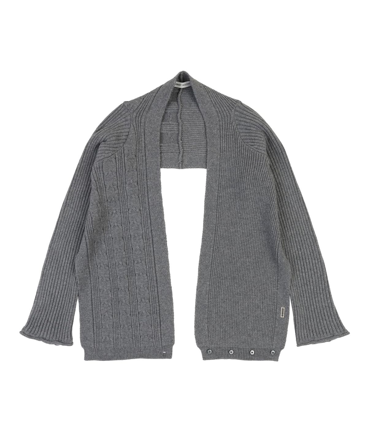오디너리 홀리데이(ORDINARY HOLIDAY) CABLE WRAP CARDIGAN [GRAY]