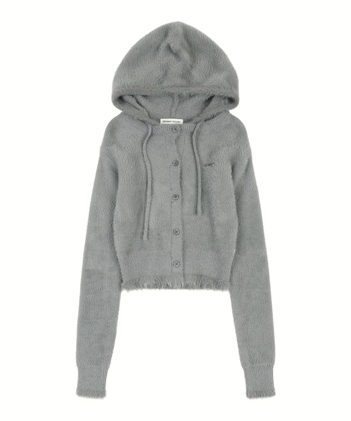오디너리 홀리데이(ORDINARY HOLIDAY) HOOD HAIRY CARDIGAN [GRAY]