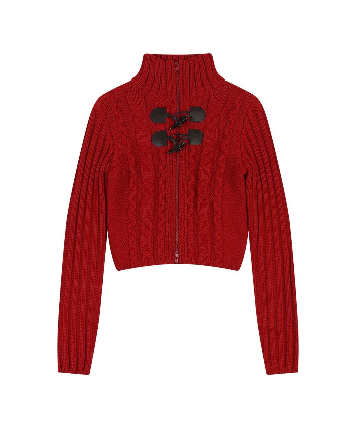 오디너리 홀리데이(ORDINARY HOLIDAY) TOGGLE CABLE CARDIGAN [RED]