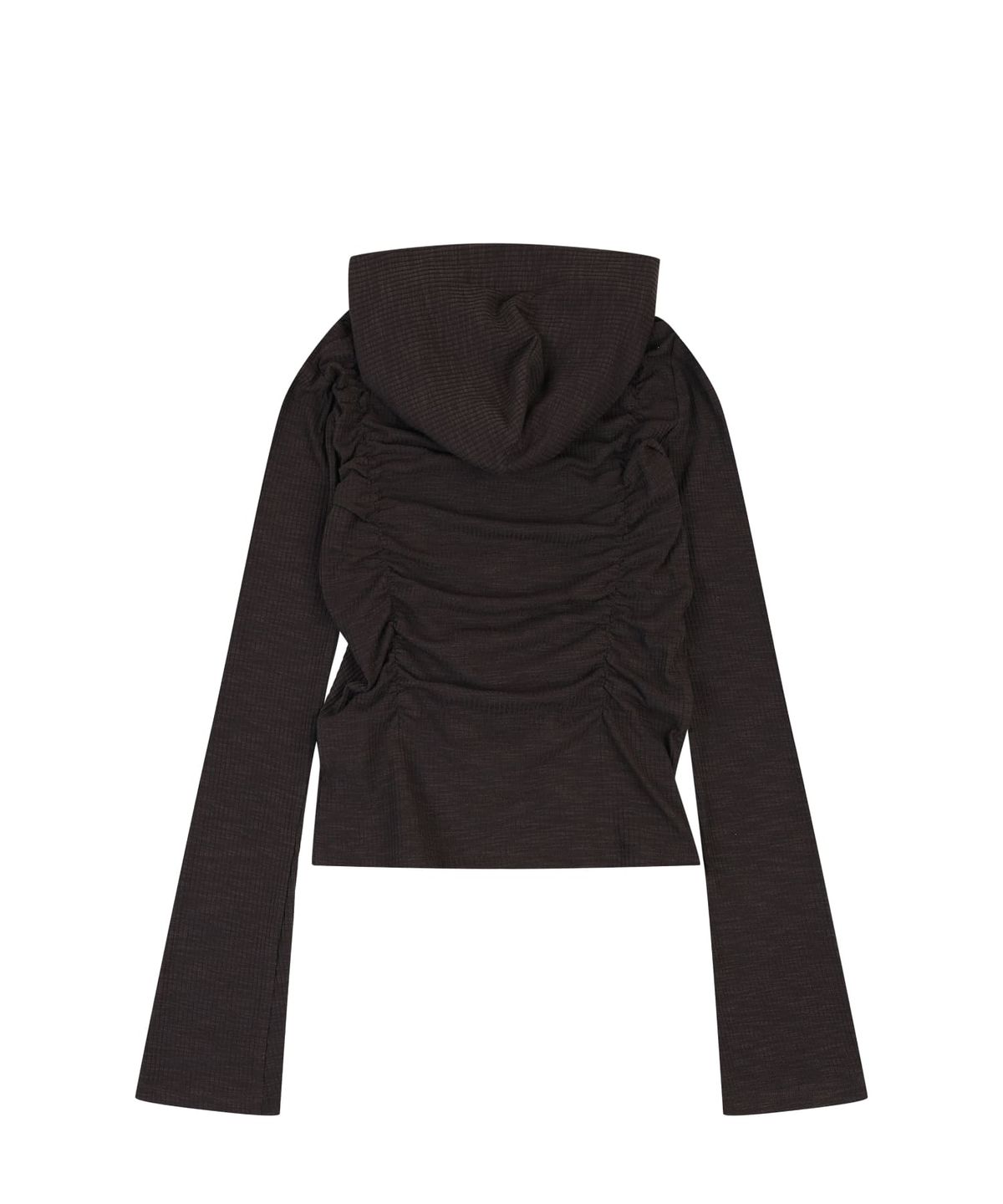 오디너리 홀리데이(ORDINARY HOLIDAY) SHIRRING HOOD CARDIGAN [CHARCOAL]