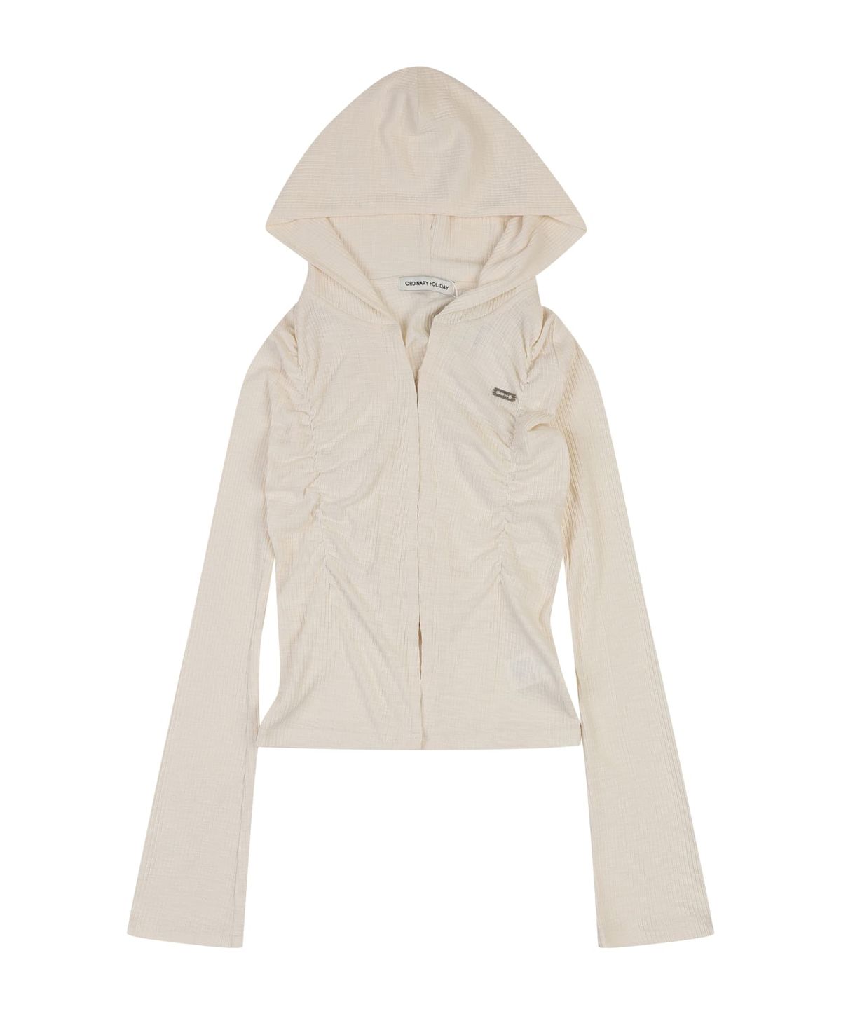 오디너리 홀리데이(ORDINARY HOLIDAY) SHIRRING HOOD CARDIGAN [IVORY]