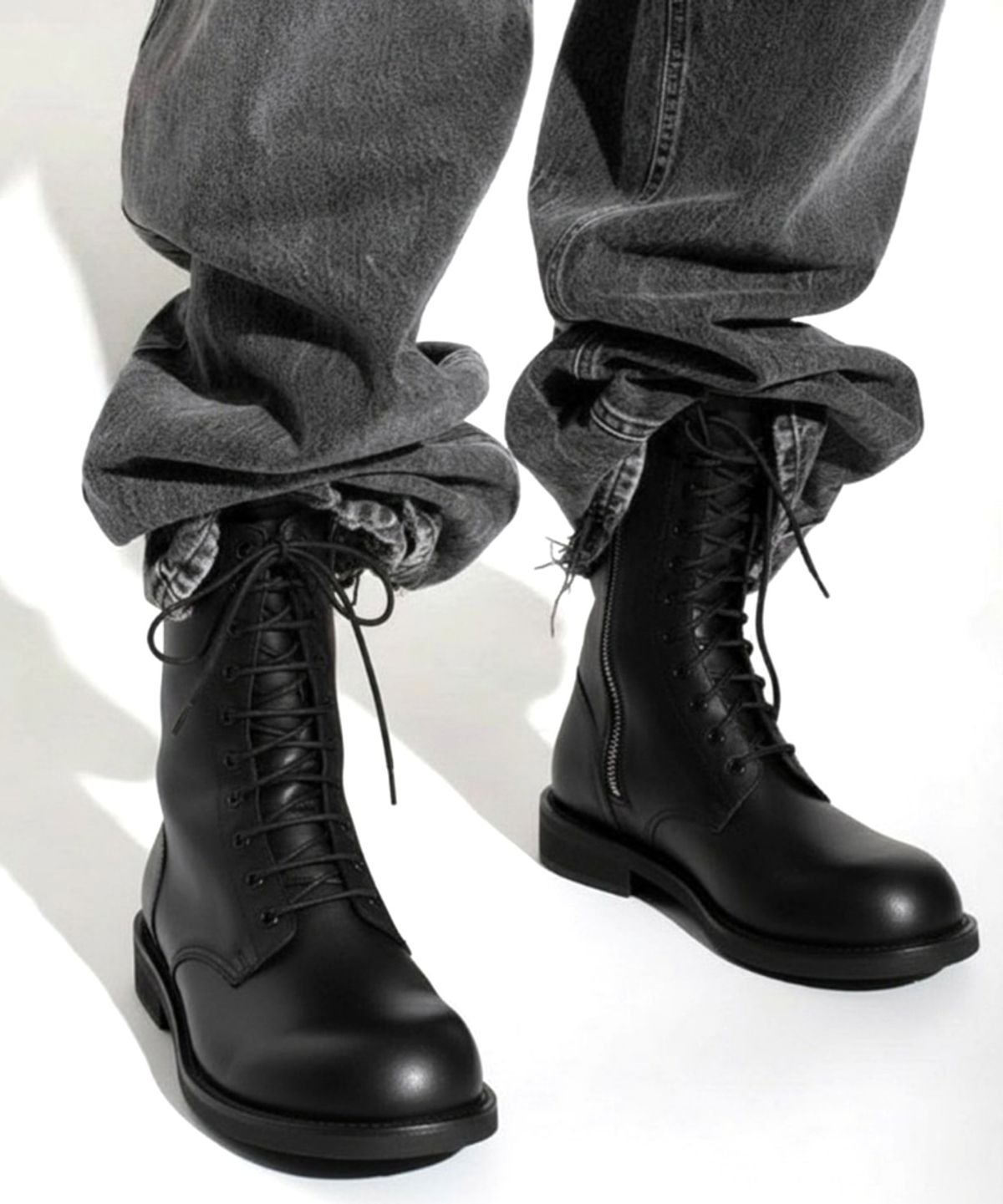코어오브알케미(COREOFALCHEMY) 5cm 소가죽 8홀 블랙 워커 Combat Boots blacknoir18