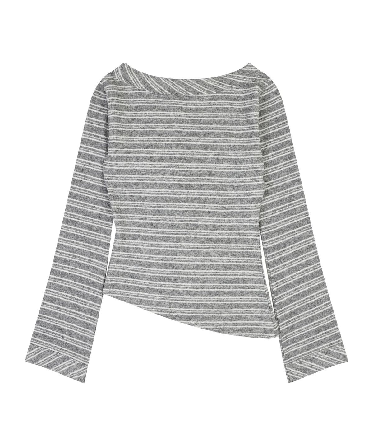 오디너리 홀리데이(ORDINARY HOLIDAY) STRIPE V NECK T-SHIRT [GRAY]