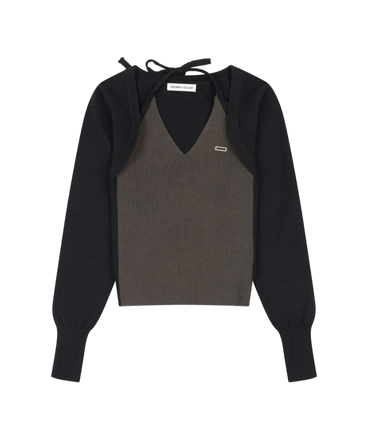 오디너리 홀리데이(ORDINARY HOLIDAY) BOLERO KNIT TOP [BLACK]
