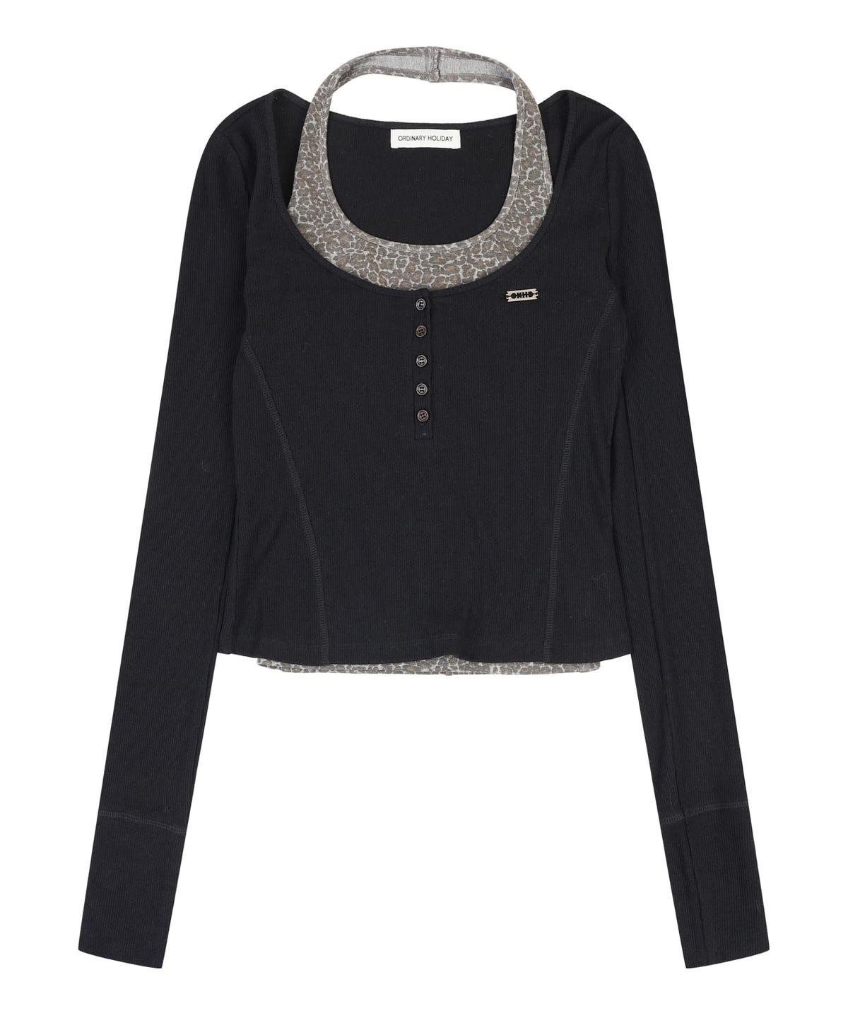오디너리 홀리데이(ORDINARY HOLIDAY) HALTER LAYERED SET [BLACK]