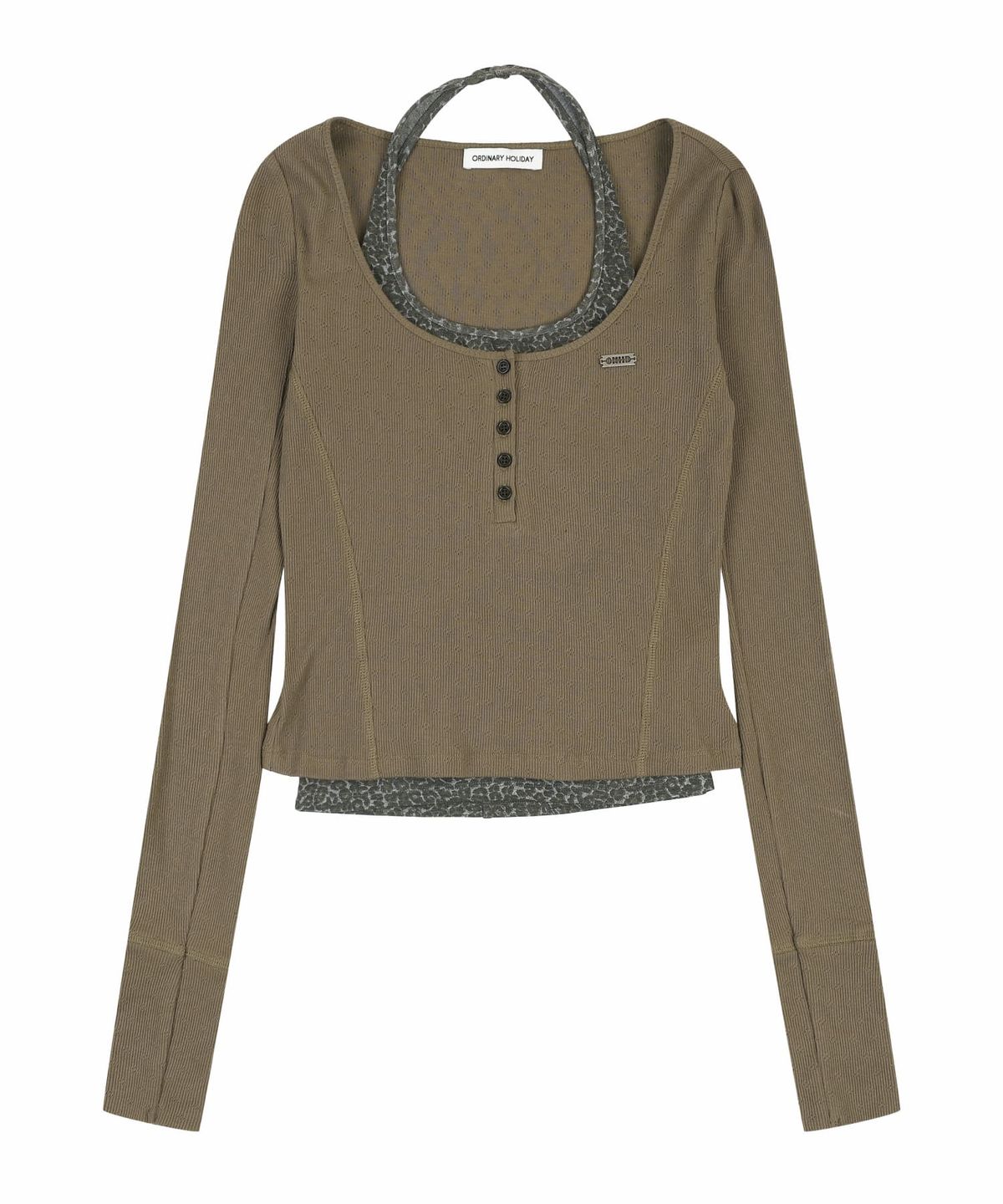 오디너리 홀리데이(ORDINARY HOLIDAY) HALTER LAYERED SET [BROWN]