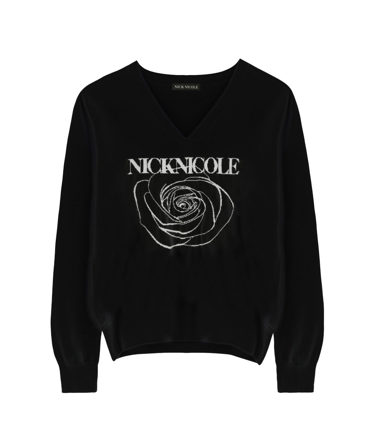 닉앤니콜(NICK&NICOLE) NICOLE ROSE JAQUARD PULLOVER KNIT_BLACK