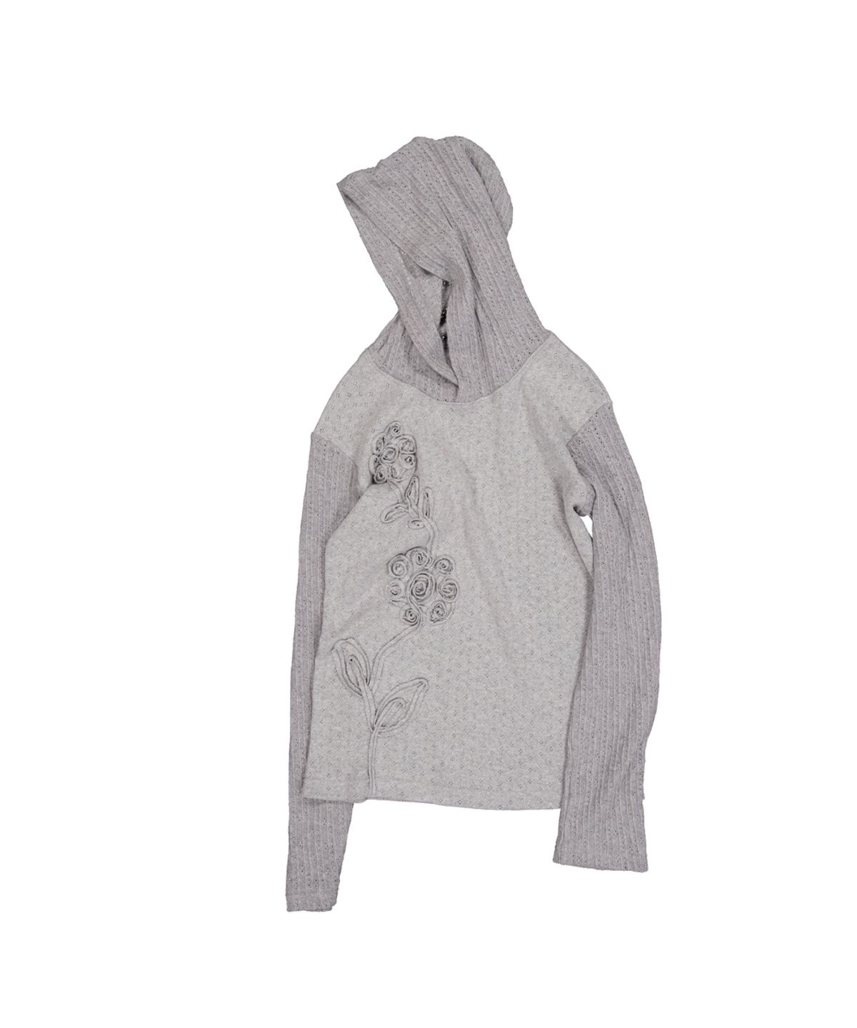 영마일웨어(0MILEWEAR) 플라워 니트 슬림 후드 (grey)