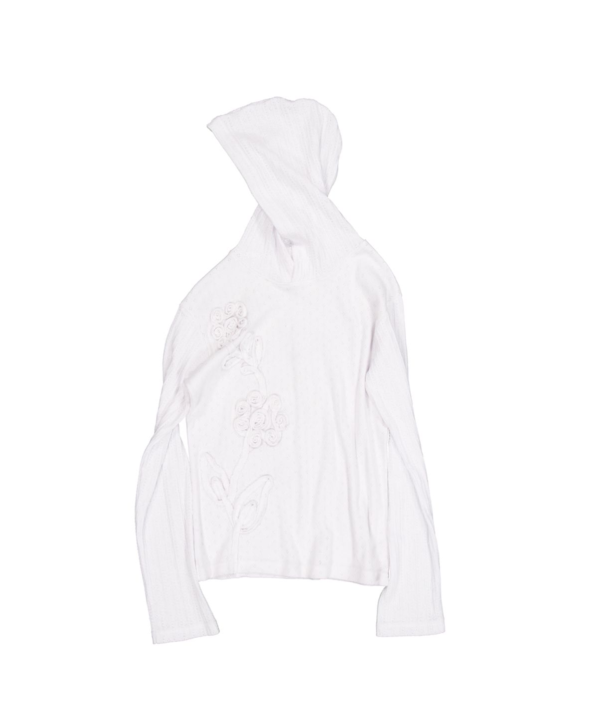 영마일웨어(0MILEWEAR) 플라워 니트 슬림 후드 (white)