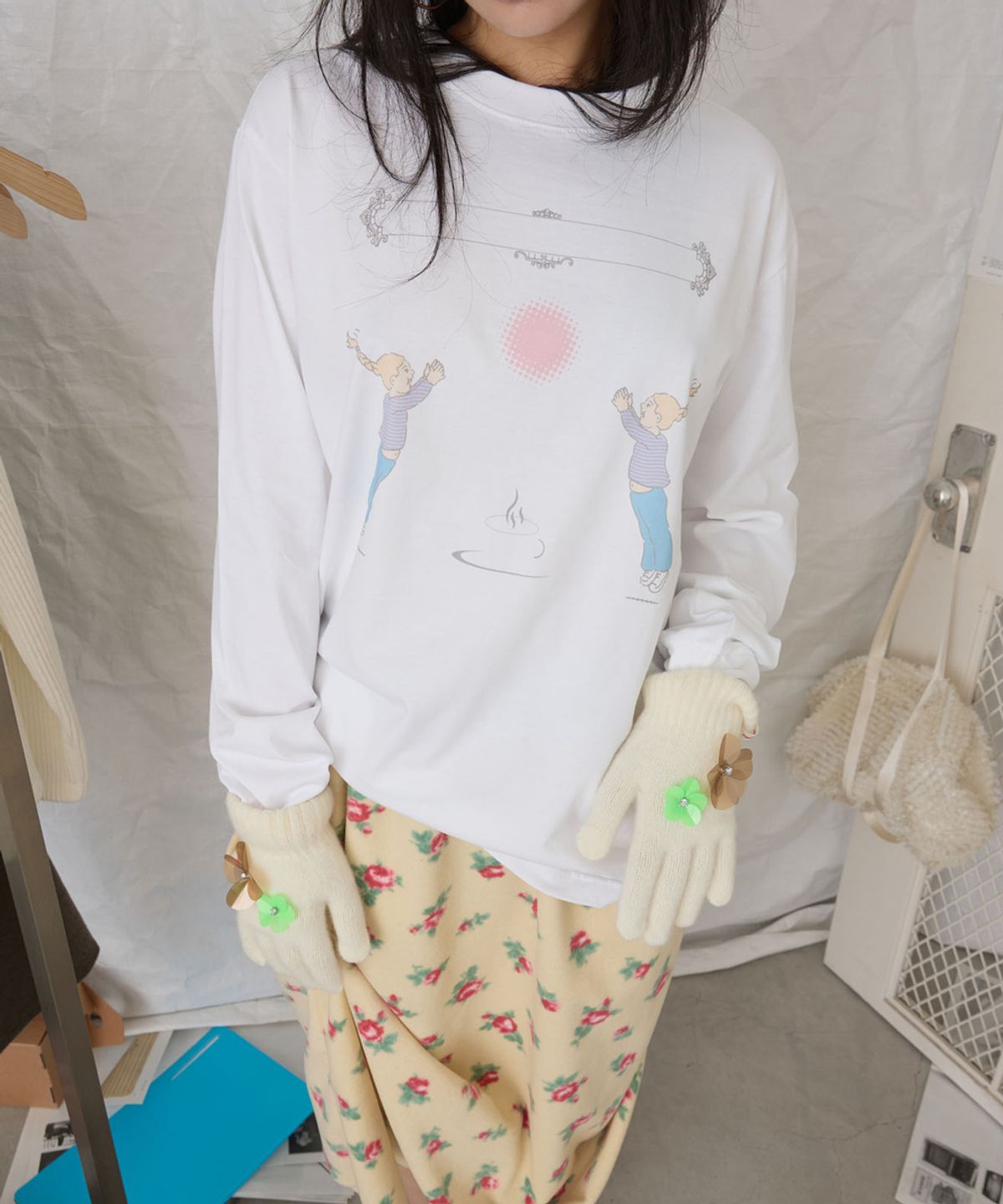 영마일웨어(0MILEWEAR) 써니 게임 롱슬리브 (white)