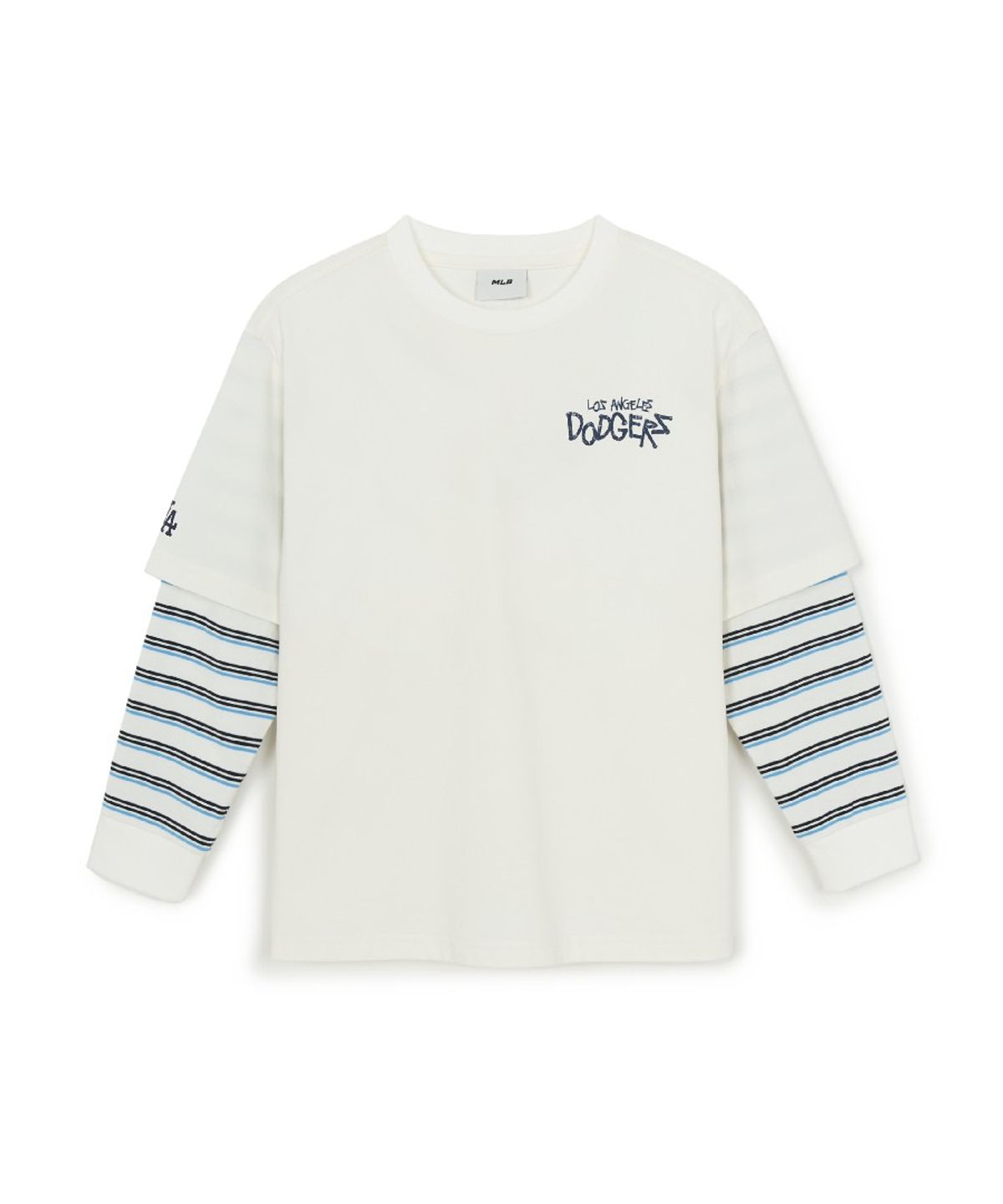 엠엘비 키즈(MLB KIDS) 스트릿 베이직 레이어드 긴팔 티셔츠 LA (Ivory)
