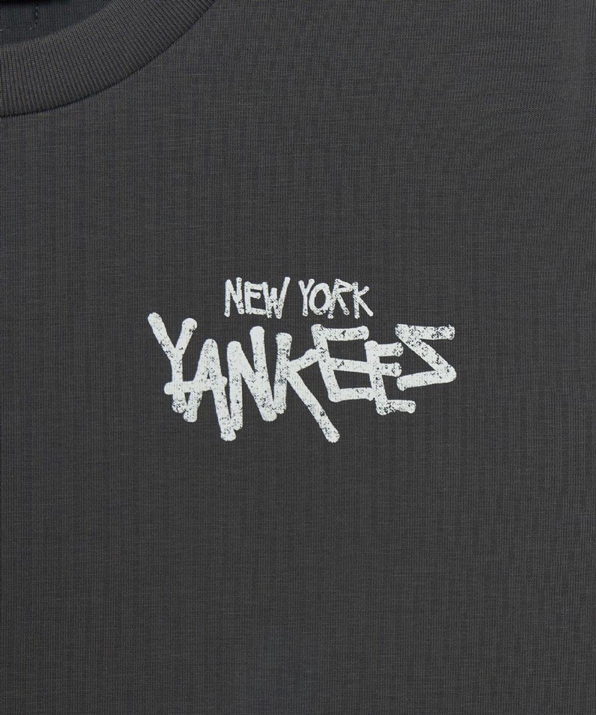 엠엘비 키즈(MLB KIDS) 스트릿 베이직 레이어드 긴팔 티셔츠 NY (Charcoal Grey)