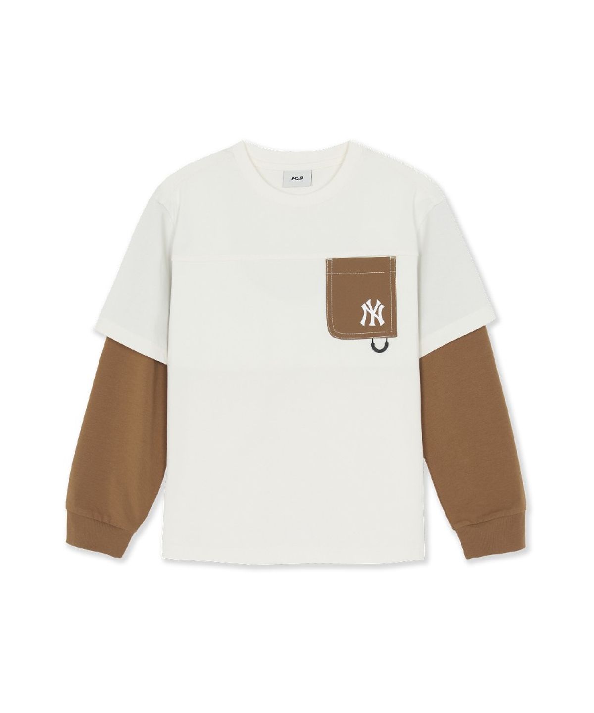 엠엘비 키즈(MLB KIDS) 아웃도어 베이직 포켓 긴팔 티셔츠 NY (Ivory)