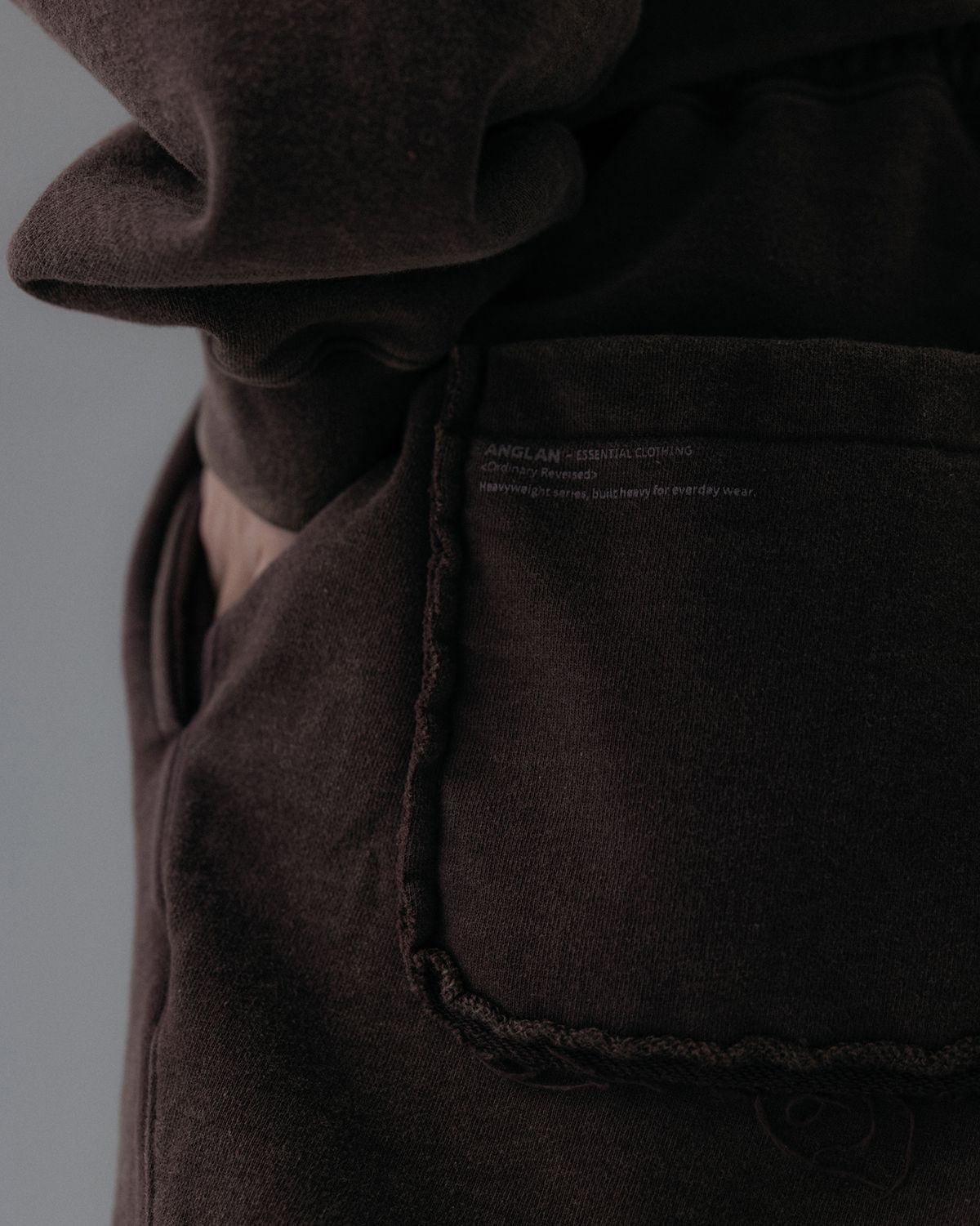 앵글런(ANGLAN) Heavyweight Washed Sweat Shorts - Brown
