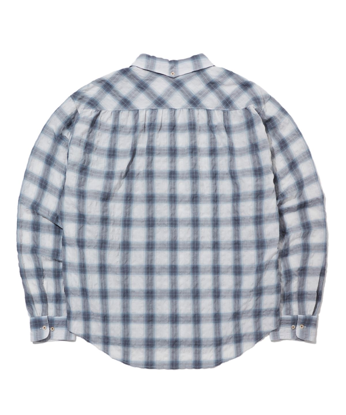 펜필드(PENFIELD) 옴브레 시어서커 오픈카라 셔츠 블루_FS1WR54U