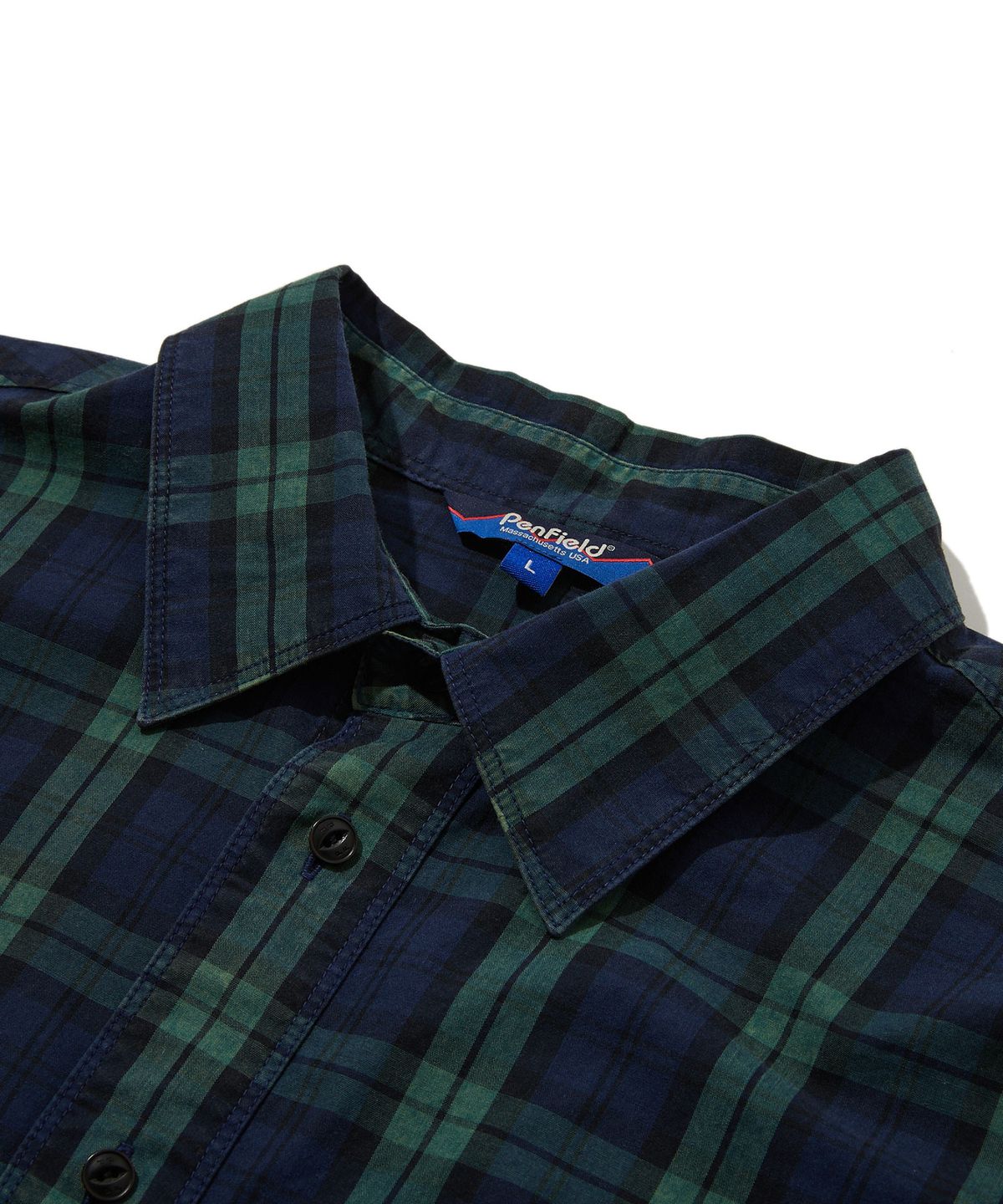 펜필드(PENFIELD) 워시드 코튼 체크 셔츠 그린_FS1WR52U