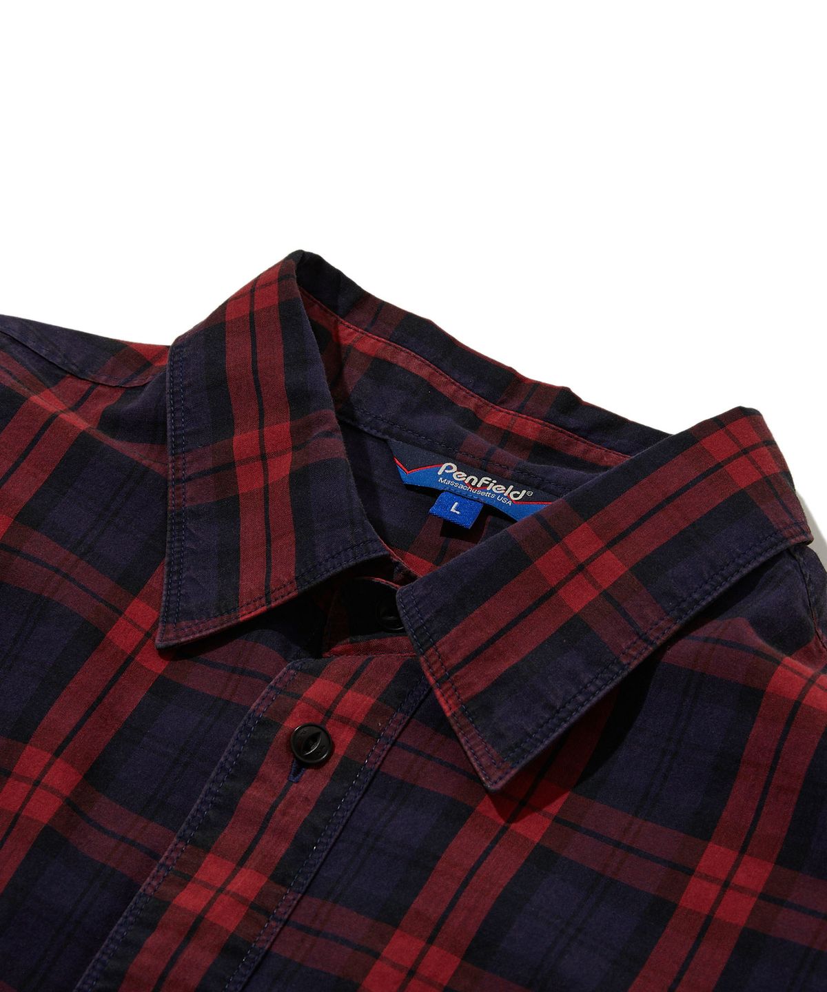 펜필드(PENFIELD) 워시드 코튼 체크 셔츠 레드_FS1WR51U