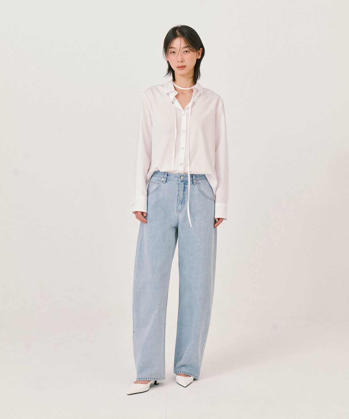 그라스플랜(GRASPLAN) Uni Loose Fit Denim_Light Blue