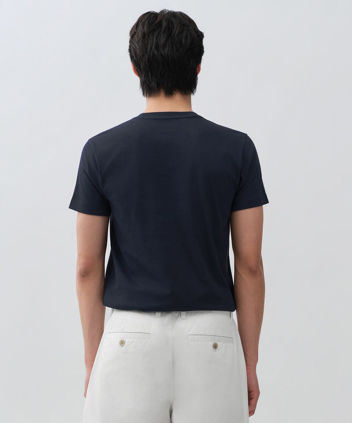 무신사 스탠다드(MUSINSA STANDARD) [쿨탠다드] 슬림 크루 넥 티셔츠 [네이비]