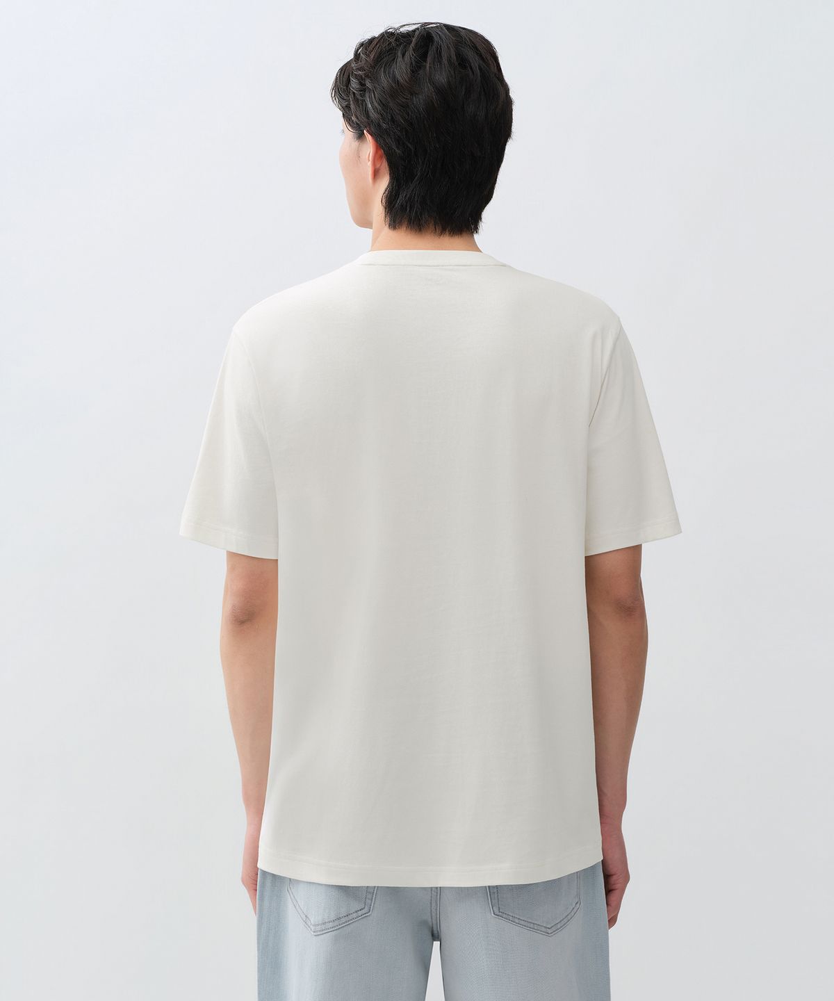 무신사 스탠다드(MUSINSA STANDARD) [쿨탠다드] 레귤러 크루 넥 티셔츠 [크림]