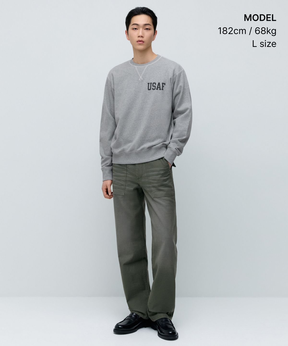 무신사 스탠다드(MUSINSA STANDARD) USAF 스웨트 셔츠 [미디엄 그레이]