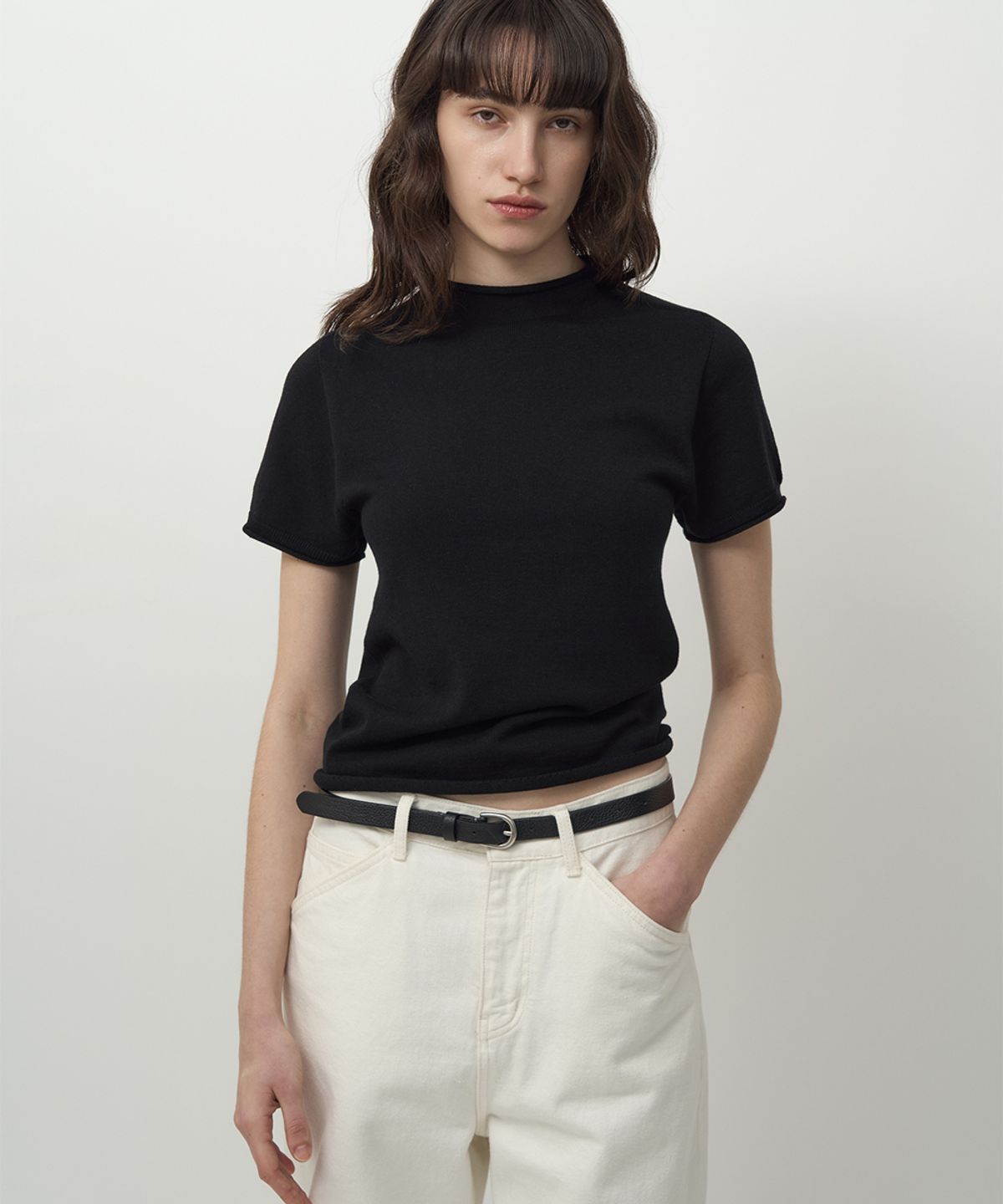 러프사이드 화이트라벨(ROUGH SIDE WHITE LABEL) Whole Garment Half Knit Crow