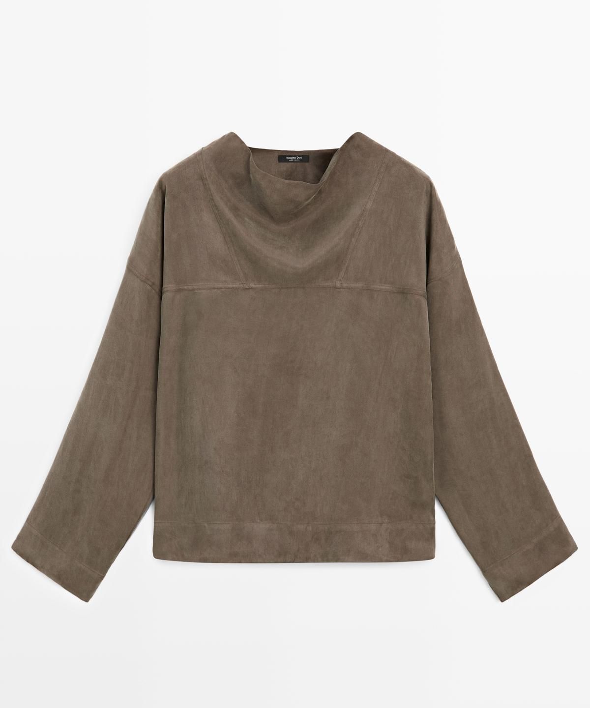 마시모두띠(MASSIMO DUTTI) 드레이프 디테일 플루이드 셔츠